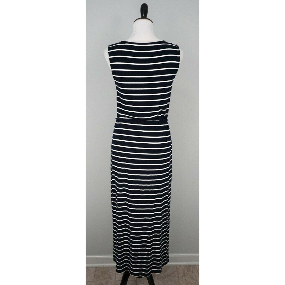 TALBOTS Black White Pink Long Elastic Summer Dress - Picture 5 of 7